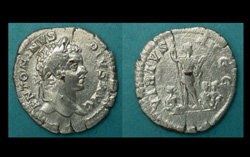 Caracalla, Denarius, Virtus Reverse with River Gods and Captive, RARE!